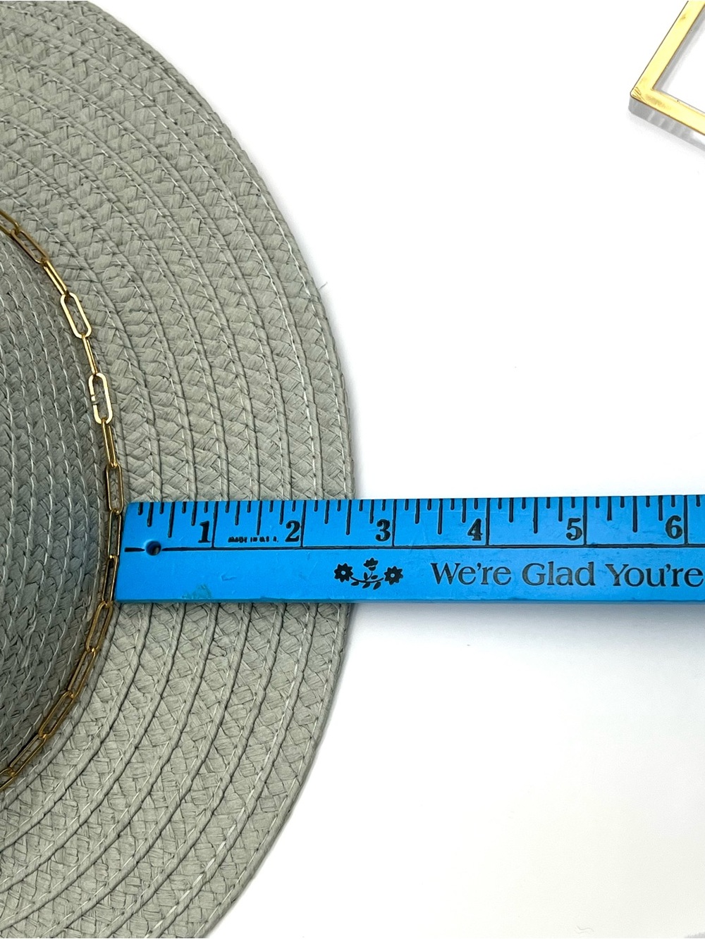 Vince Camuto Seafoam/Sage Straw Sun Hat Gold Chain Accent Wide Brim EUC - Picture 12 of 13